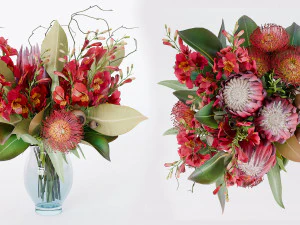 Bouquet of red protea flowers 3D Model
