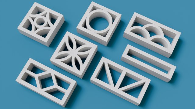 Breeze blocks wall Modelo 3D .c4d .max .obj .3ds .fbx .stl .blend 