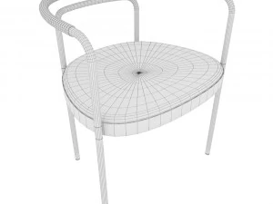 Chair made of metal and wood 3D Model