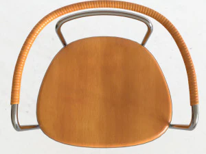 Chair made of metal and wood 3D Model