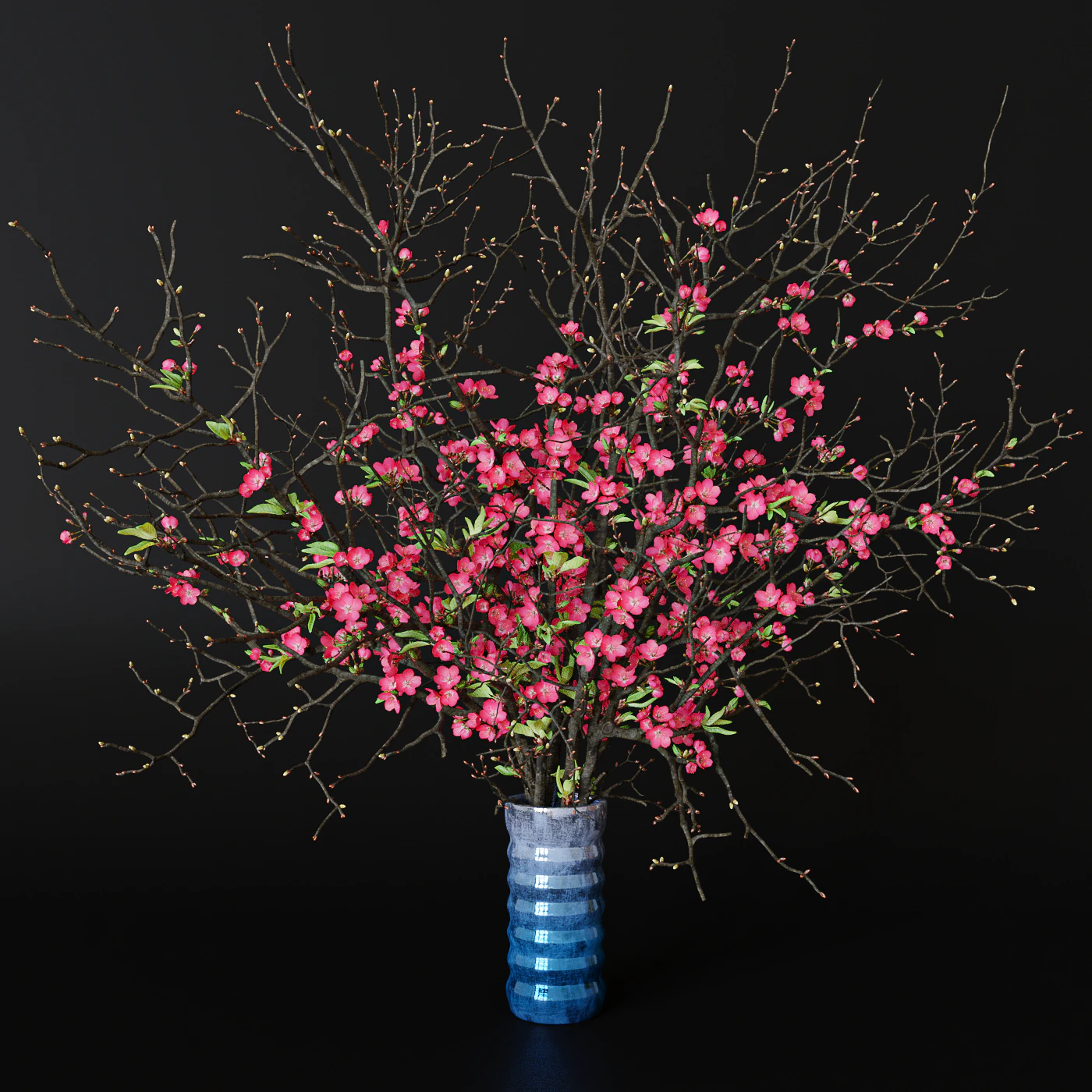 Branches cherry flowers 3D Model .c4d .max .obj .3ds .fbx .stl .blend