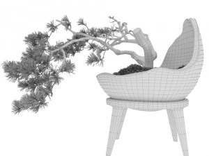 装飾的な松の盆栽 3Dモデル