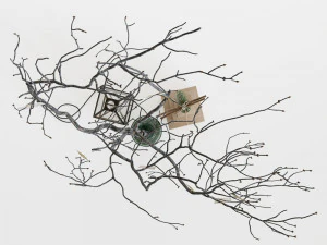 Decor branch in green bootle 3D Model