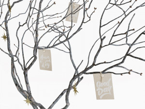 Decor branch in green bootle 3D मॉडल