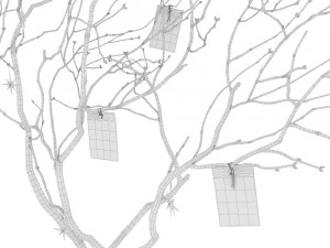 Decor branch in green bootle 3D Model