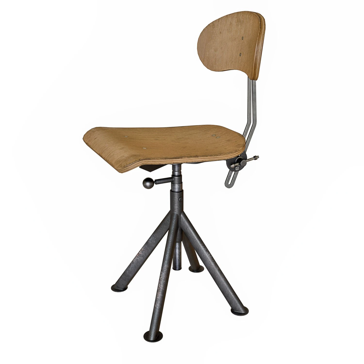 Industrial chair 3D Model .c4d .max .obj .3ds .fbx .stl .blend 