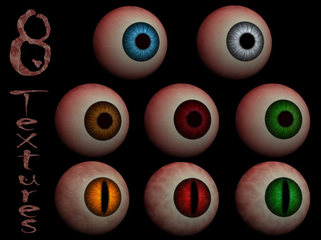 8 eyeball textures CG Textures .c4d .max .obj .3ds .fbx .stl .blend 