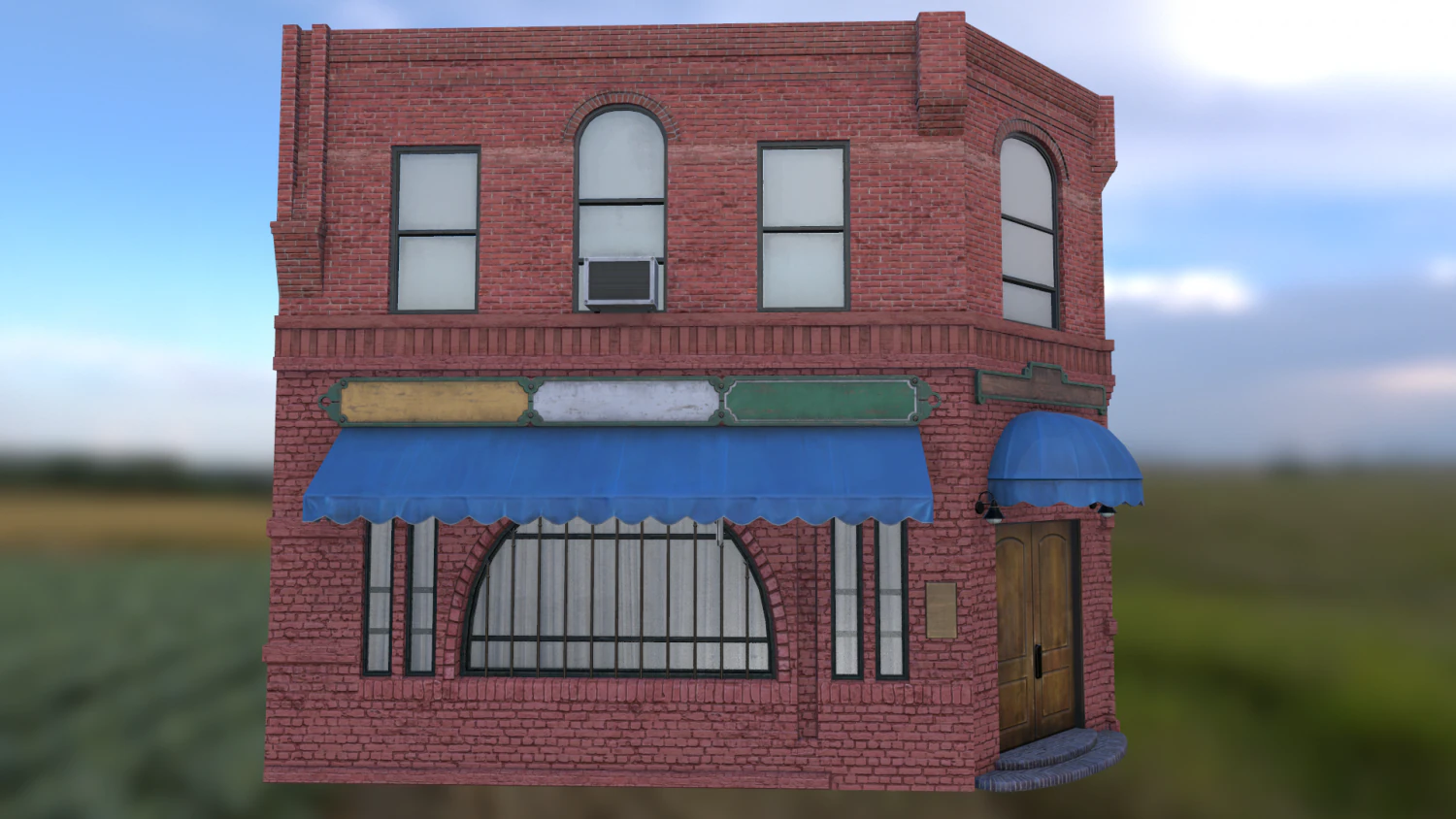corner building 3D Model .c4d .max .obj .3ds .fbx .stl .blend 