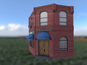corner building Modello 3D