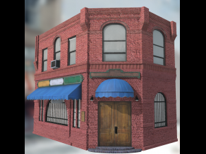 corner building Modello 3D