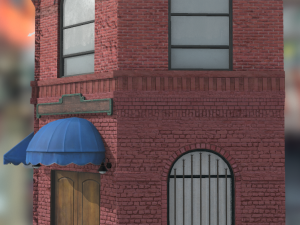 corner building Modello 3D