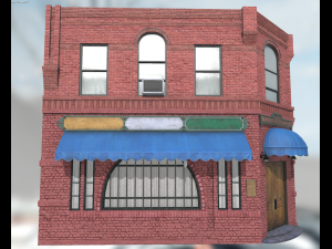 corner building Modello 3D