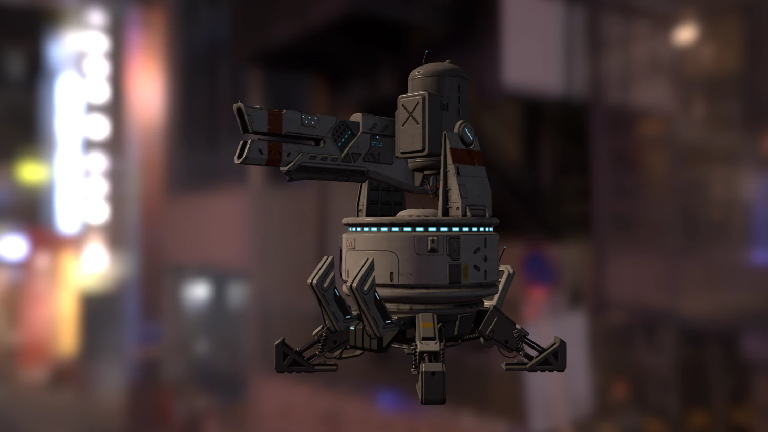 mega turret 3D Model .c4d .max .obj .3ds .fbx .stl .blend 