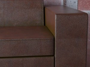 leather sofa with stitch in the cafe office bar 3D Model