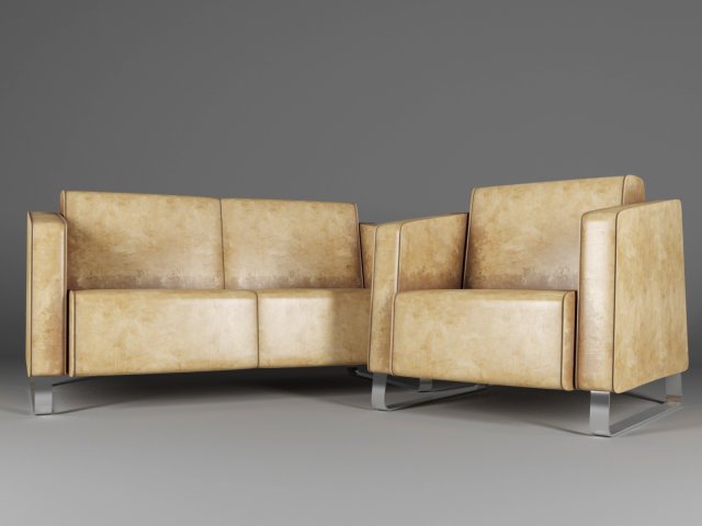 sofa and armchair Modello 3D .c4d .max .obj .3ds .fbx .stl .blend 