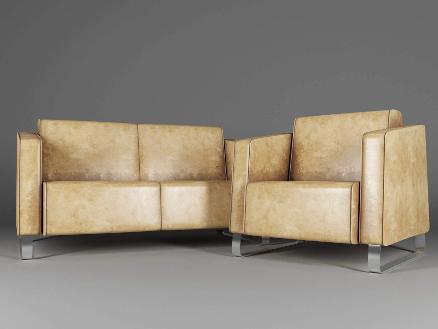 sofa and armchair 3D Model .c4d .max .obj .3ds .fbx .stl .blend