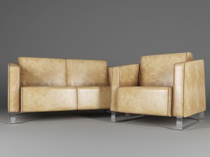 sofa and armchair 3D Model