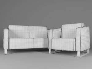 sofa and armchair Modello 3D