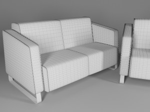 sofa and armchair Modello 3D