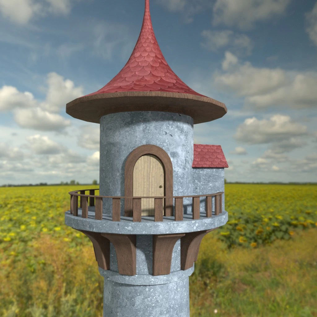 fairy tower 3D Model .c4d .max .obj .3ds .fbx .stl .blend 