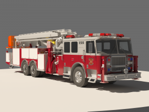 rescue fire truck Model 3D