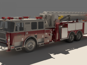 rescue fire truck Model 3D