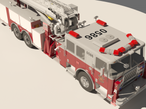 rescue fire truck Model 3D
