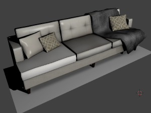 high details couch 3D मॉडल