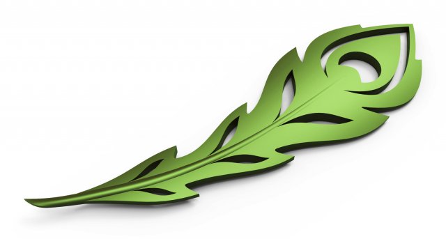 peacock feather 3D प्रिंट मॉडल .c4d .max .obj .3ds .fbx .stl .blend 