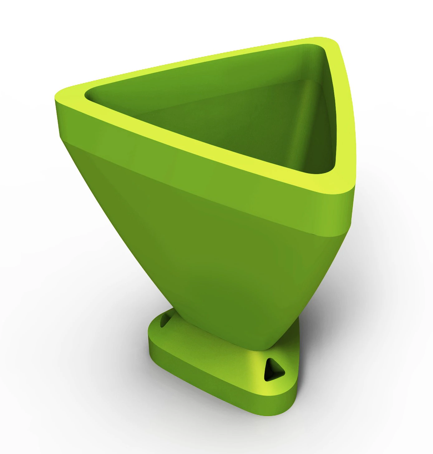 triangular flowerpot 3D Print Model .c4d .max .obj .3ds .fbx .stl .blend 
