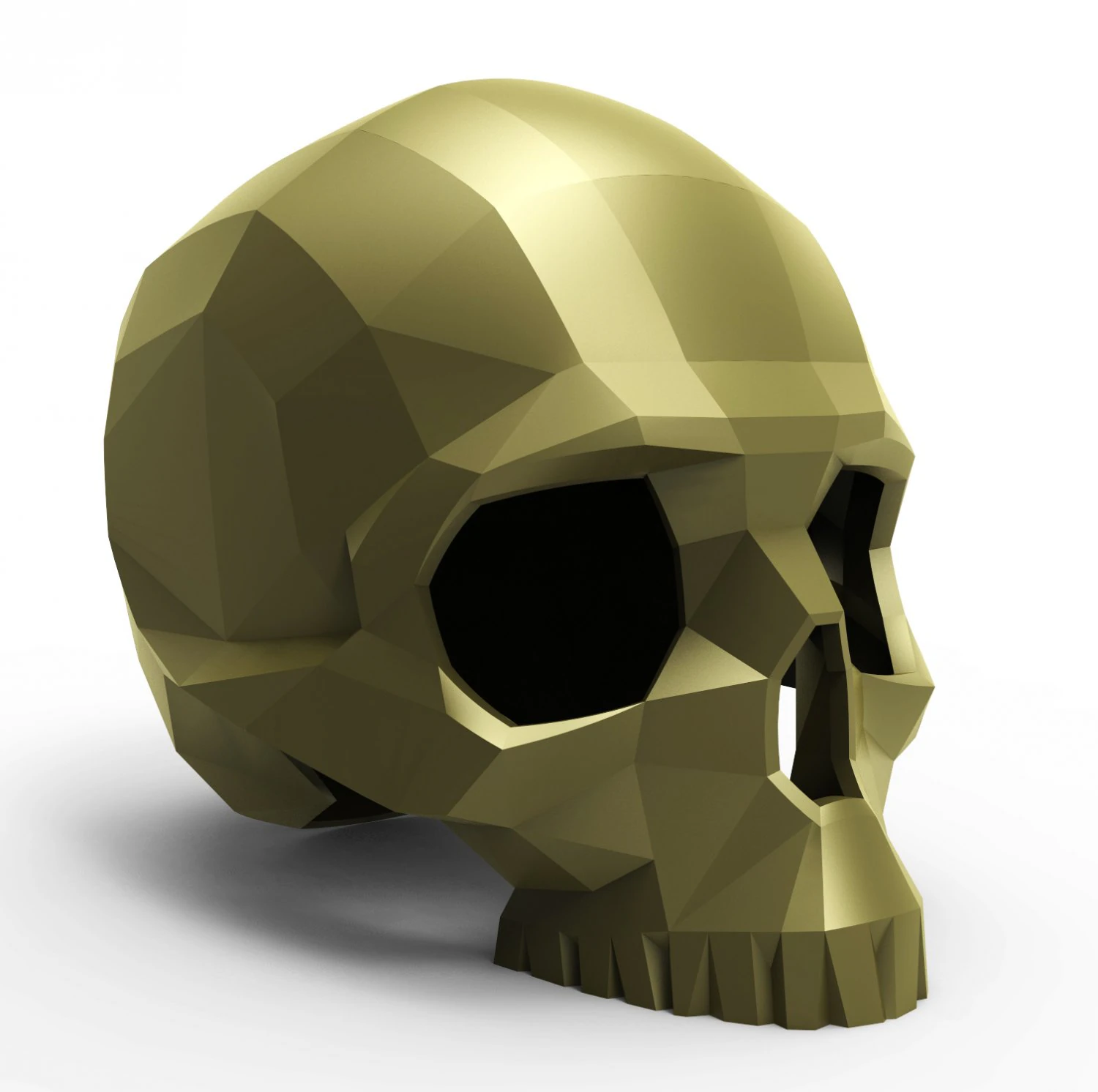 faceted skull 3D Print Model .c4d .max .obj .3ds .fbx .stl .blend 