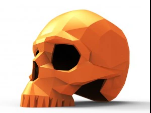 faceted skull 3D Print Model