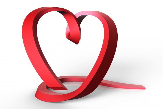 ribbon heart 3D Print Model .c4d .max .obj .3ds .fbx .stl .blend 
