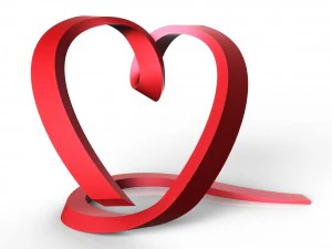 रिबन दिल 3D प्रिंट मॉडल