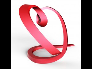 ribbon heart 3D Print Model