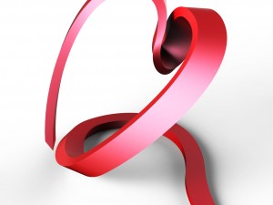 ribbon heart 3D Print Model