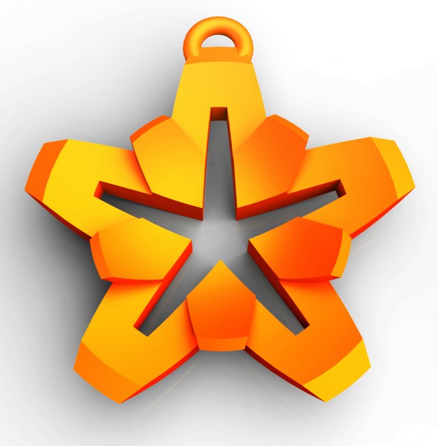 star flower pendant 3D प्रिंट मॉडल .c4d .max .obj .3ds .fbx .stl .blend