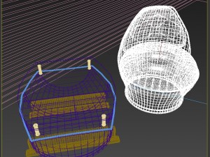 table and chair in the style of the barrel 3D Model