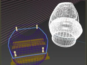 table and chair in the style of the barrel 3D Model