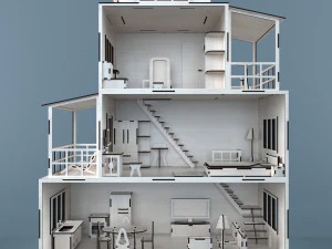 plywood dollhouse 3D Model