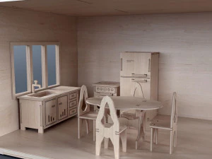plywood dollhouse 3D Model