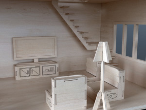 plywood dollhouse 3D Model