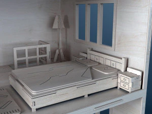 plywood dollhouse 3D Model
