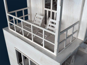 plywood dollhouse 3D Model