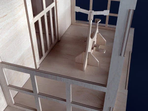 plywood dollhouse 3D Model