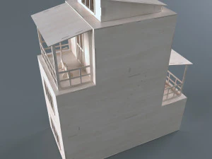 plywood dollhouse 3D Model