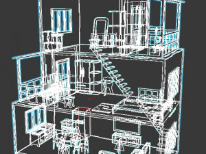 plywood dollhouse 3D Model