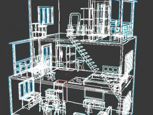 plywood dollhouse 3D Model