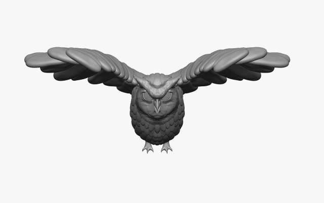 high poly owl 3D 模型 .c4d .max .obj .3ds .fbx .stl .blend 