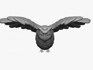 high poly owl 3D 模型